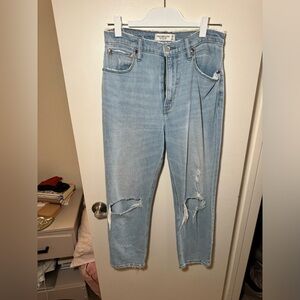Abercrombie the ankle straight ultra high rise jean, curve love size 28s